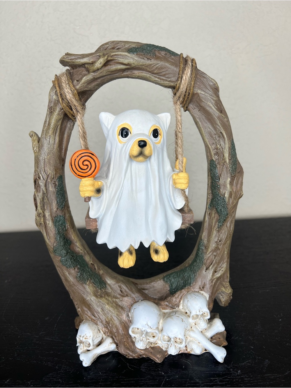 NEW Sweet Street Ghost Leopard on Swing Decor